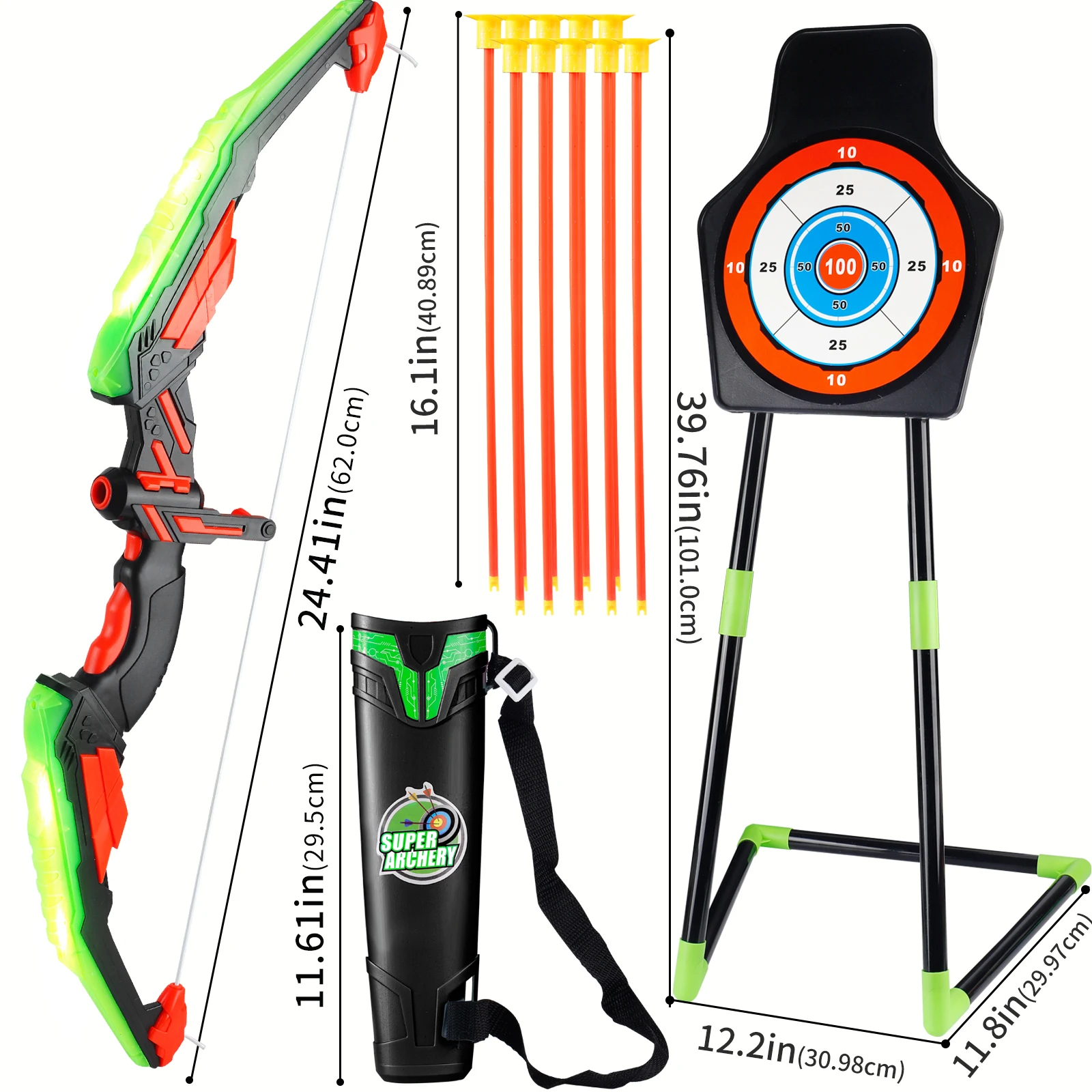 LED Archery Toy Set, 1-Piece Kit for Outdoor Adventure, Competition, Party Props, Christmas, Halloween, Thanksgiving Gift