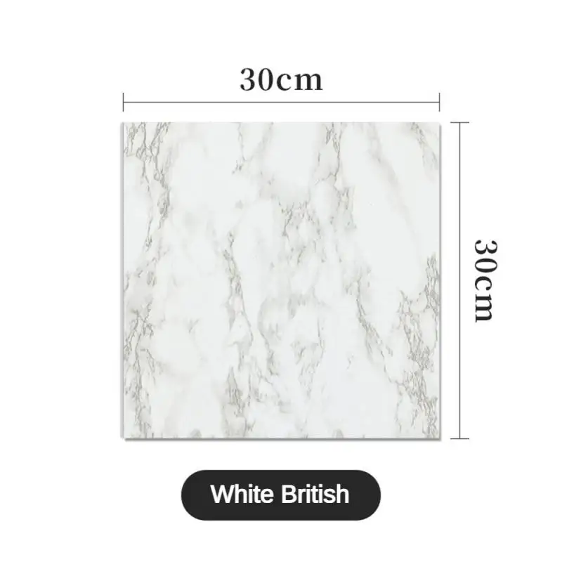 Simulated Thick Marble Tile Floor Sticker PVC Waterproof Self-adhesive Living room Toilet Kitchen Home Floor Decor Wall sticker