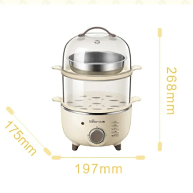 

Bear 220 В 2-слойная бытовая электрическая пароварка портативная яйцеварка еда завтрак приготовление на пару приготовление пищи