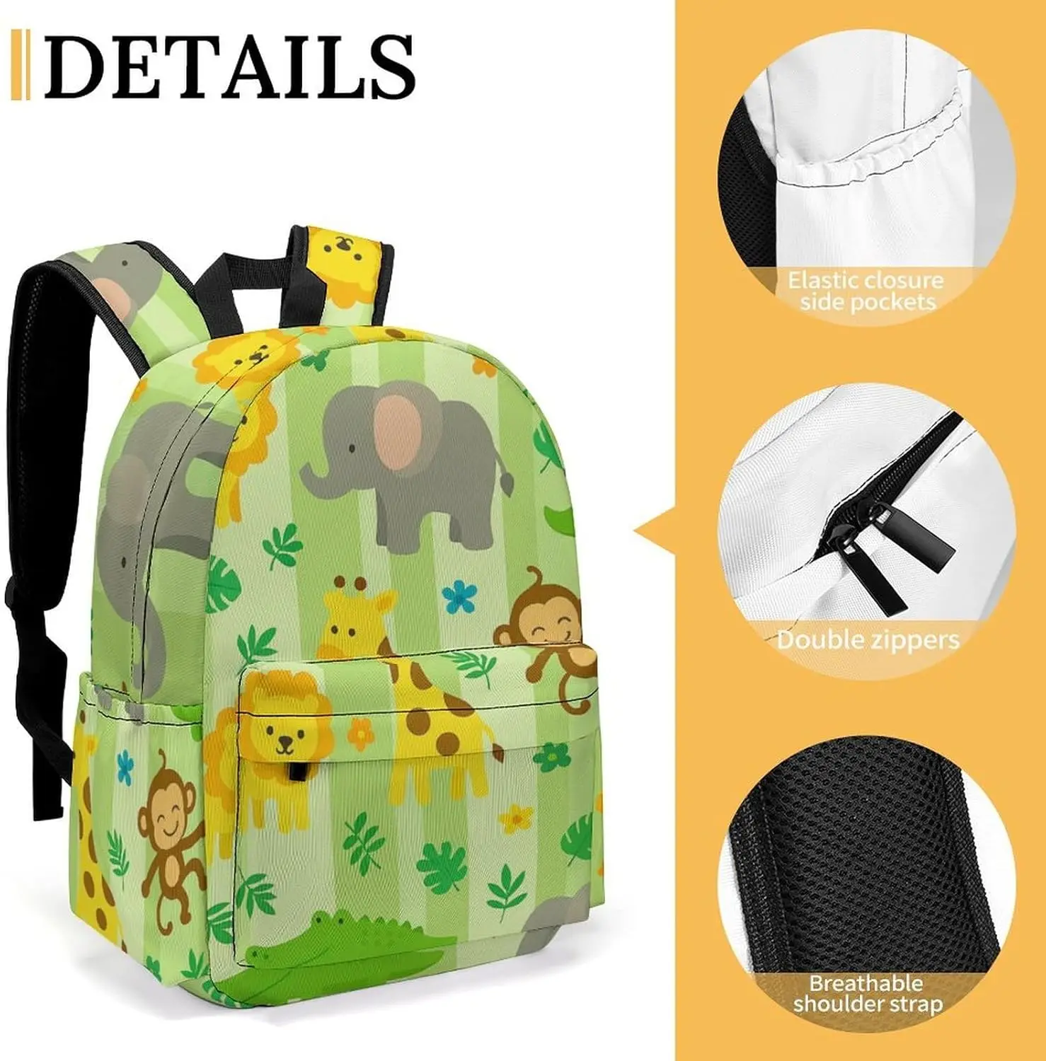 Backpack Jungle Animals Monkey Lion Laptop Backpack School Bookbag Shoulder Bag Casual Daypack