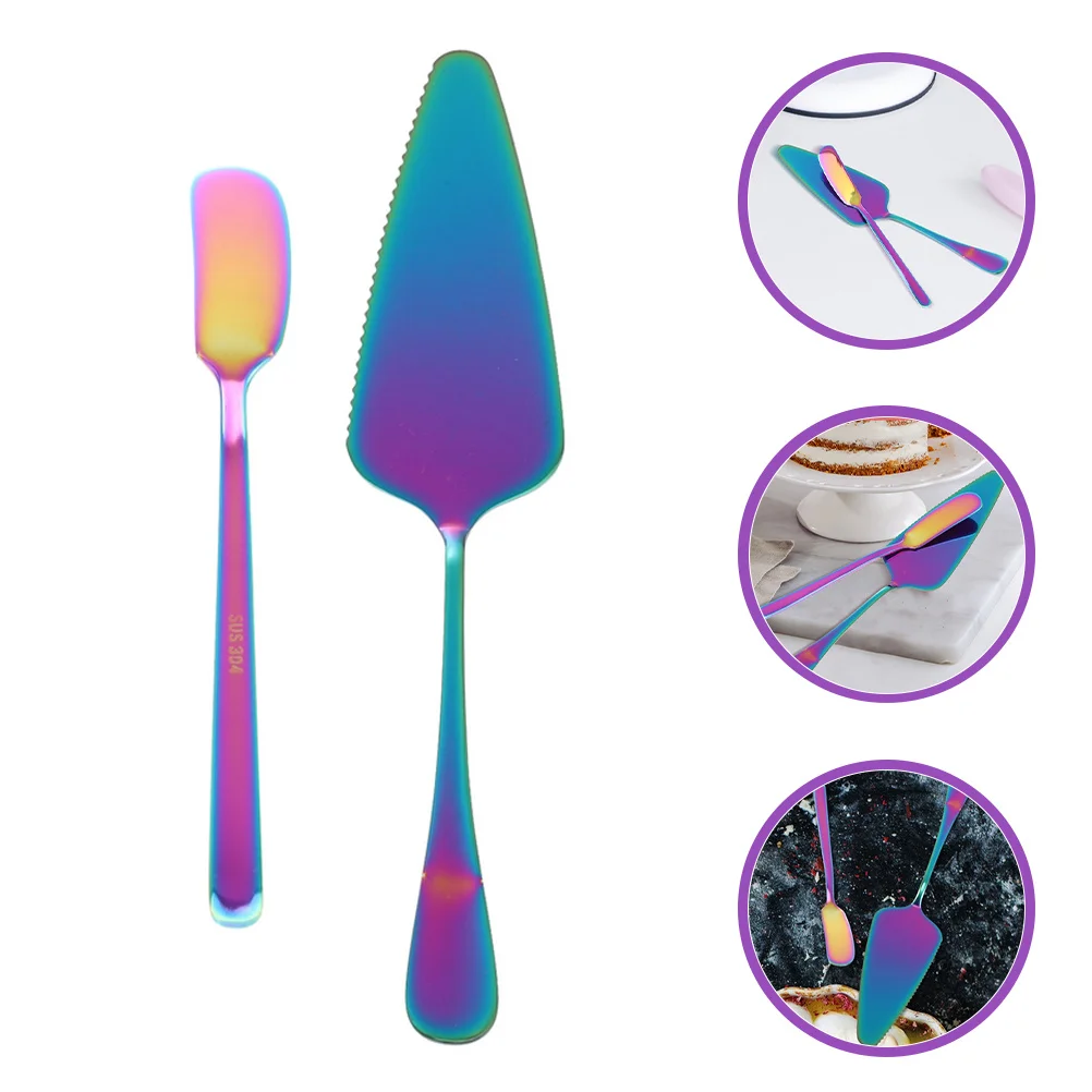 

2pcs Stainless Turner Serrated Cutting Set Edge For Cake Pie Cake Scraper Pizza Serving Baking Kitchen Tool Set