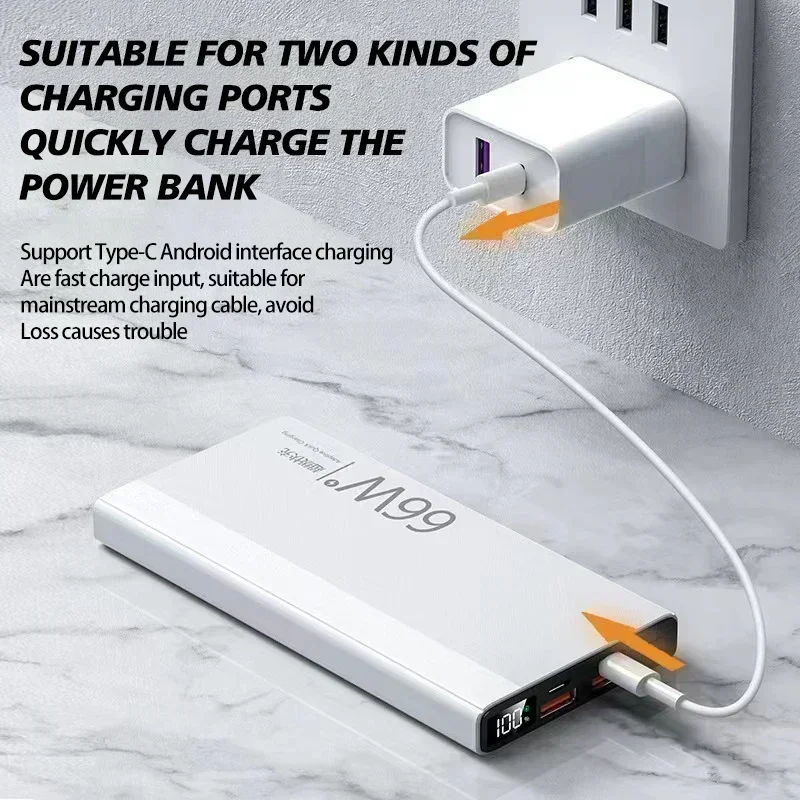 200000 MAh Power Bank 66 W Super Snel Opladen Voor iPhone 13 14 Huawei Xiaomi Samsung PD 20 W Externe Batterij oplader Powerbank