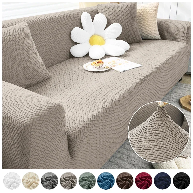 

Thick Elastic Sofa Cover Slipcover For Living Room Stretch Polar Fleece Armchair Cover 2/3 Seater Corner Couch Cover