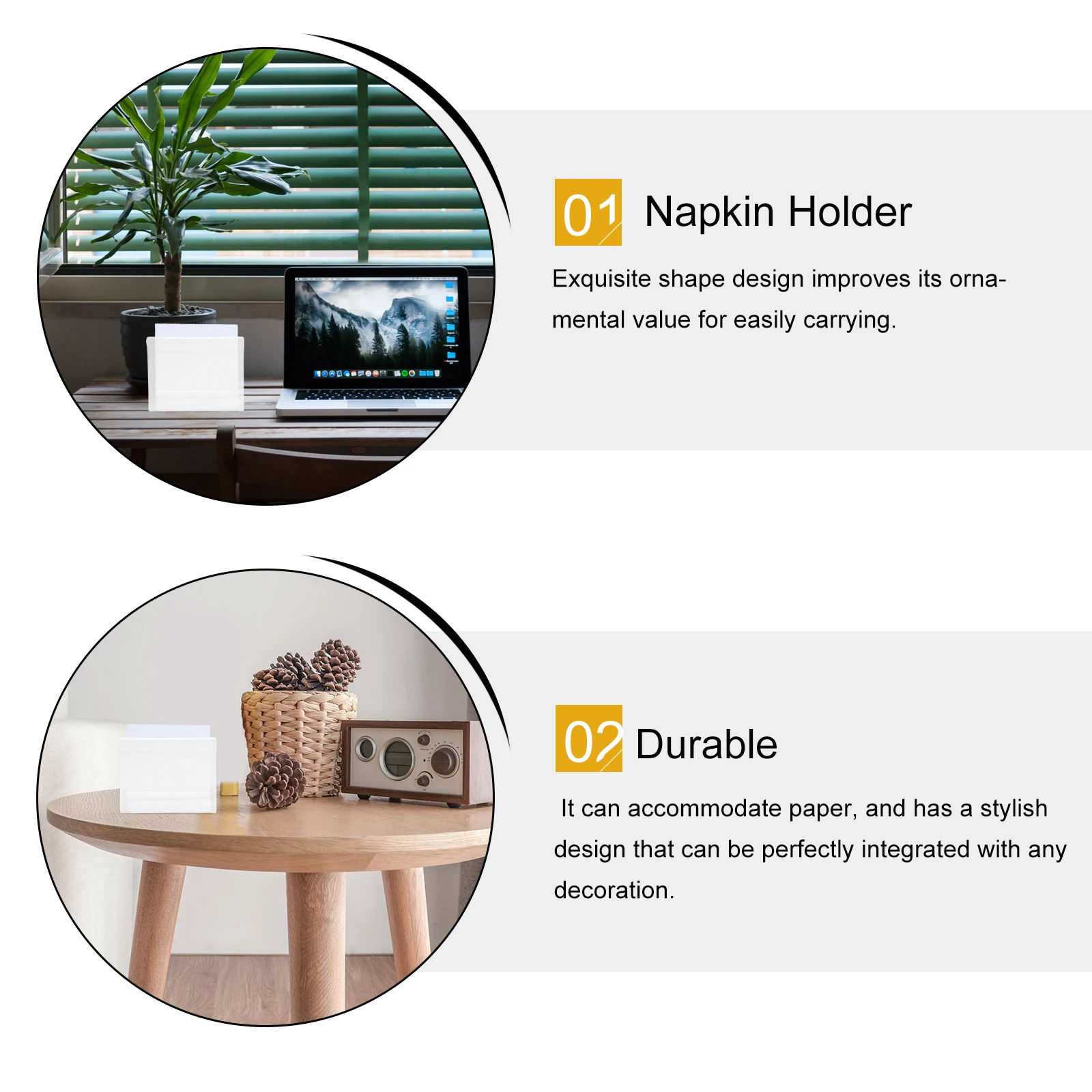 

Acrylic Tissue Rack Kitchen Bar Household Holder Table Decor Modern Style Acrylic Napkin Holders Napkin ganizer