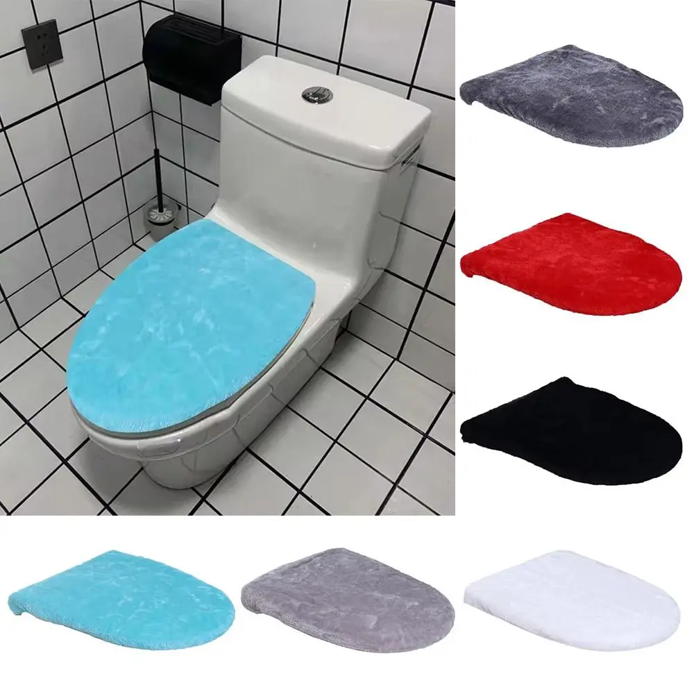 Soft Toilet Lid Cover Dustproof Washable Toilet Lid Protective Sleeves Wear Resistant Non-slip Stretch Toilet Seat Cover