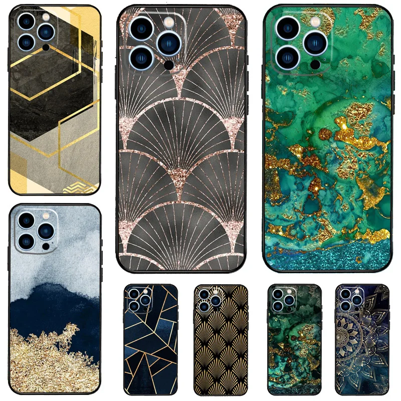 Luxury Gold Foil Art Case For Samsung Galaxy M12 M32 M52 M15 M35 M55 M31 M56 M36 M16 M06 M13 M33 M53 M14 M34 M54