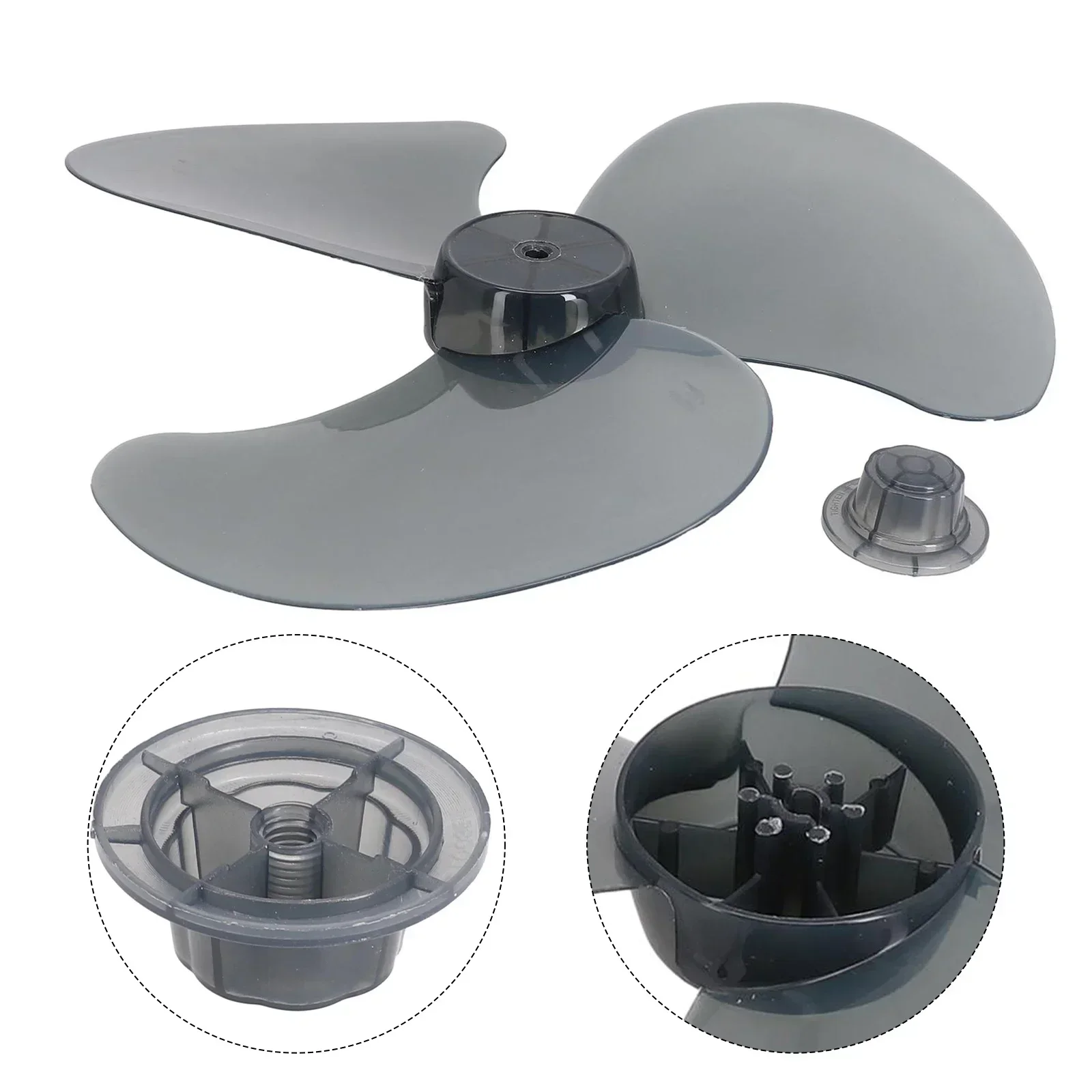

12/16Inch Household Plastic Fan Blade 3Leaves With Nut Cover For Standing Pedestal Fan Table FannerAccessories