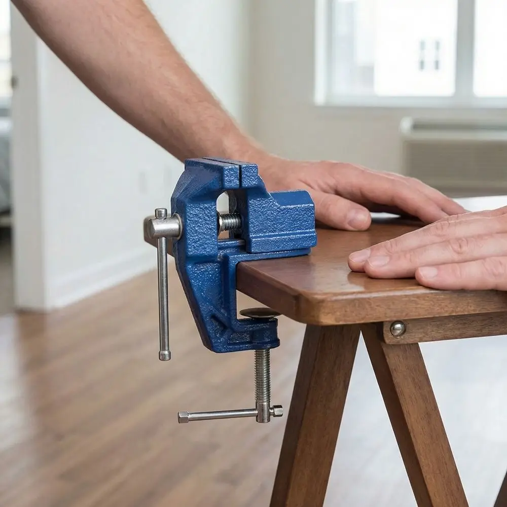 Making Cast Steel Portable Small Vice Heavy-Duty Compact Table Clamp Non-Slip Jaw Precision Clamping Hobbyists