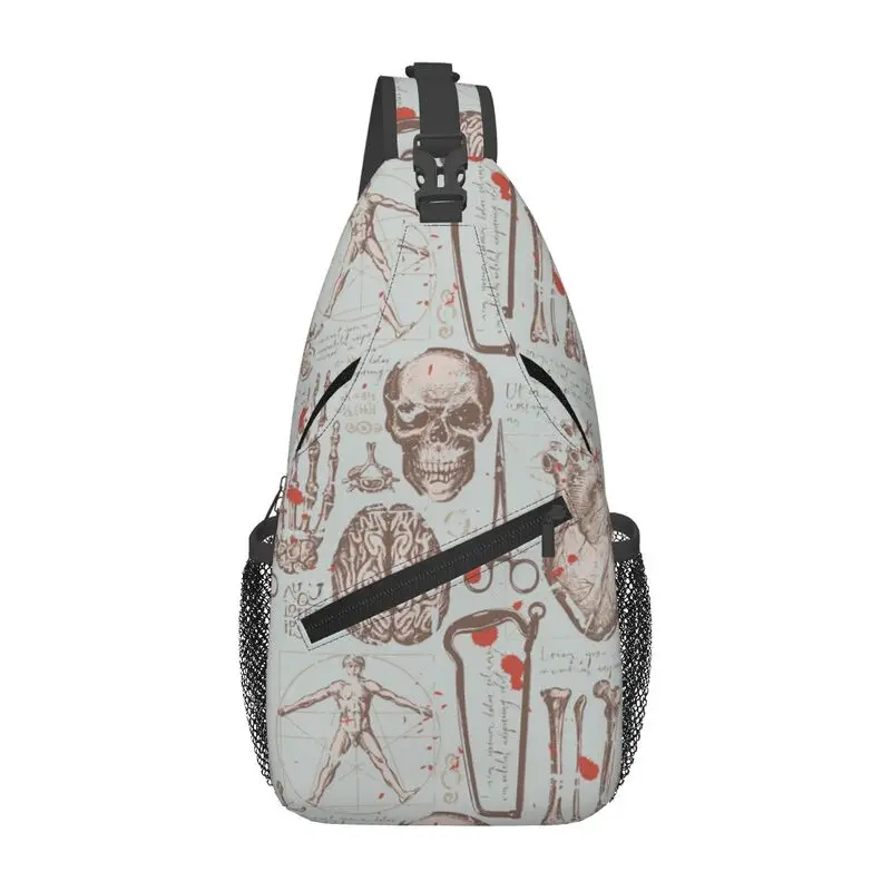 

Custom Human Anatomy Printed Sling Bags for Cycling Camping Men Chest Crossbody Backpack Shoulder Daypack