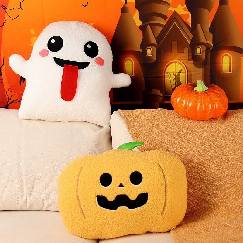 

Halloween Pumpkin Ghost Candy Throw Pillow Plush Toy Doll Cushion Lifelike Animals Simulation Stuffed Doll Kawaii Toy Gift