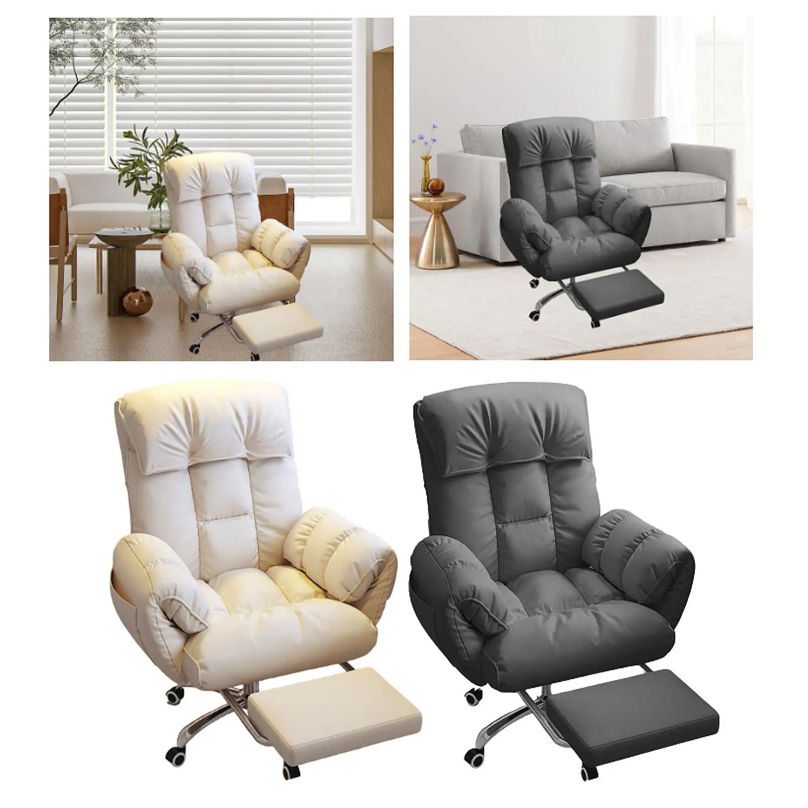 Computer Chair Modern Comfortable Padded Wide Seat Executive Office Chair for Reading Room Home Furniture Men Adults Apartment