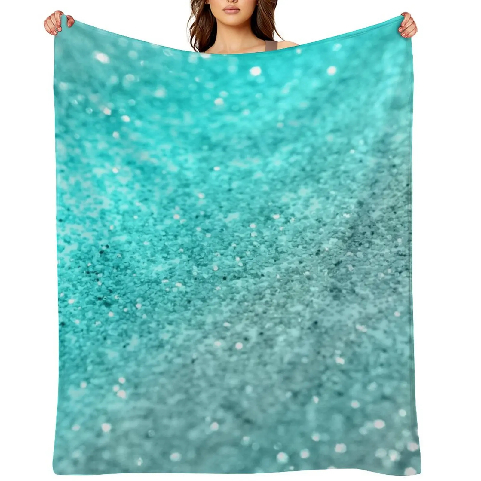 

Aqua Teal Ocean Glitter #1 (Faux Glitter) #shiny #decor #art Throw Blanket Hairys Luxury Designer Comforter Blankets