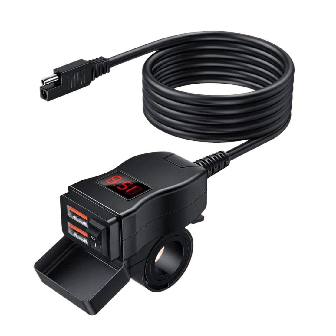 

QC3.0 Dual USB Port Fast Charger Waterproof Socket Panel Quick Charge Charging Outlet Adapter Fit for Motorcycle Motorbike