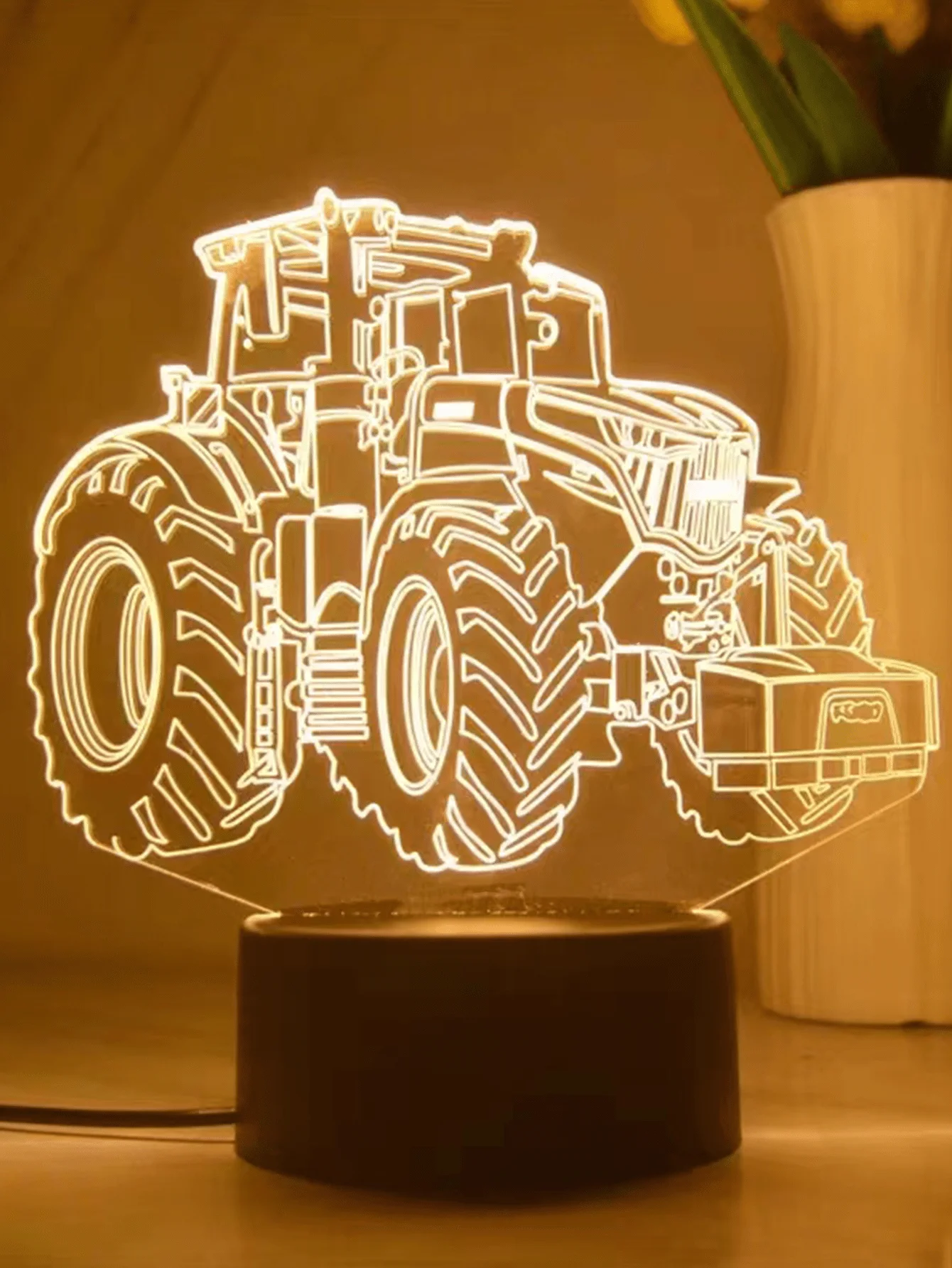 1 قطعة USB 3D رافعة شوكية لودر أطفال بالريموت كنترول ضوء الليل الإبداعي