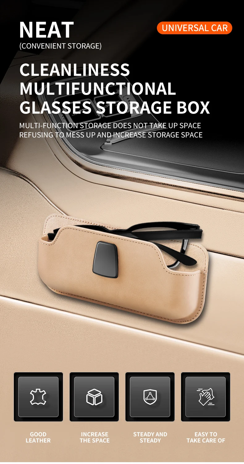 Neue Auto Sonnenschirm Gläser Rahmen Kreative Sonnenschirm Sonnenbrille Lagerung Box Multifunktionale Telefon Karte Lagerung Box Klebstoff Typ – Detail 1