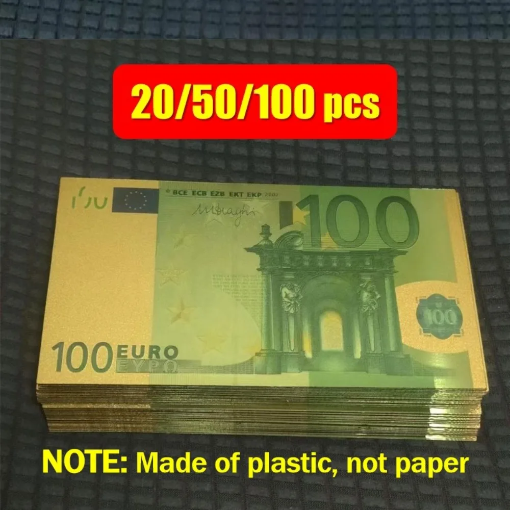 

20/50/100pcs Plastic 100 Euro Fake Euro Bill Fake Money European Banknote 100 Euro Gold Banknotes Gifts Collection