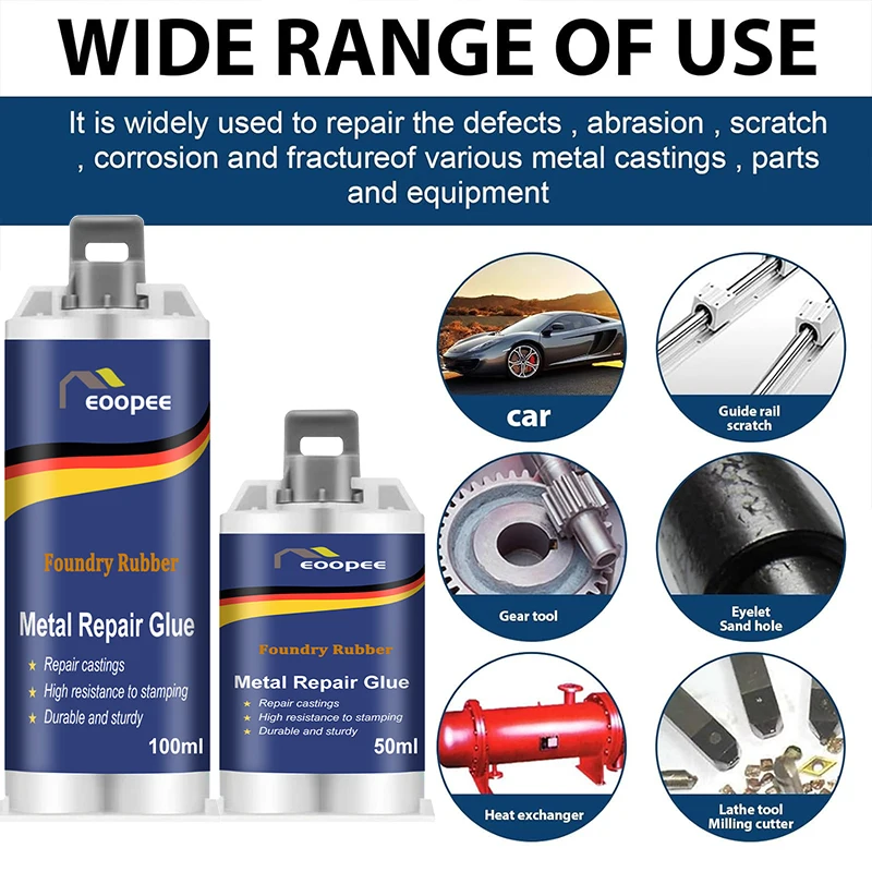 Starker Gusskleber, Metallreparaturpaste, Gussreparaturkleber, Reparaturkleber, Hitzebeständigkeit, Kaltschweißen, industrielles Reparaturmittel – Detail 3