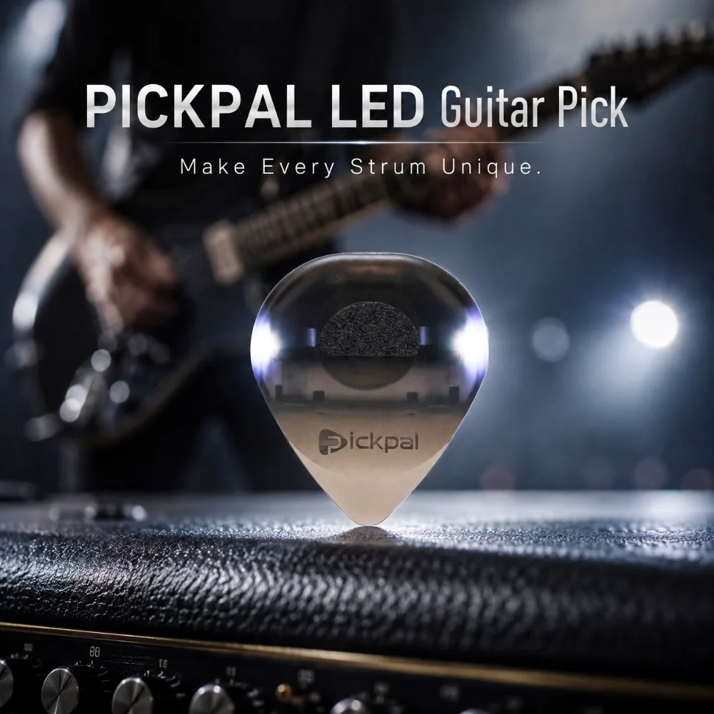 ABS LED Luminous Guitar Pick with High-Sensitivity Light Non-Slip LED Light Guitar Luminous Picks for Bass Electric Guitarists