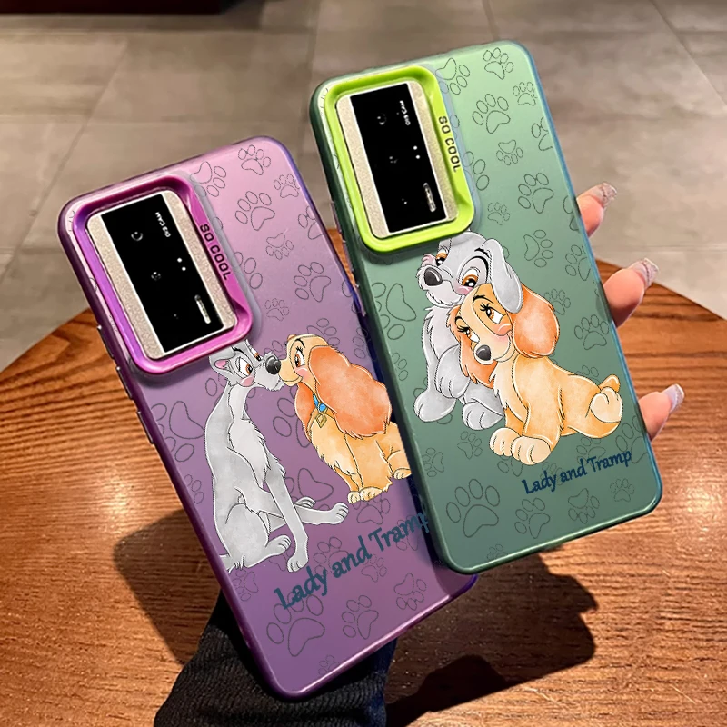 Lady And The Tramp For Redmi Note 13 12 12S 11 11S 11E 10 10T 10S 9C 9T Pro Plus Max Lite 5G Colorful Silver Phone Case