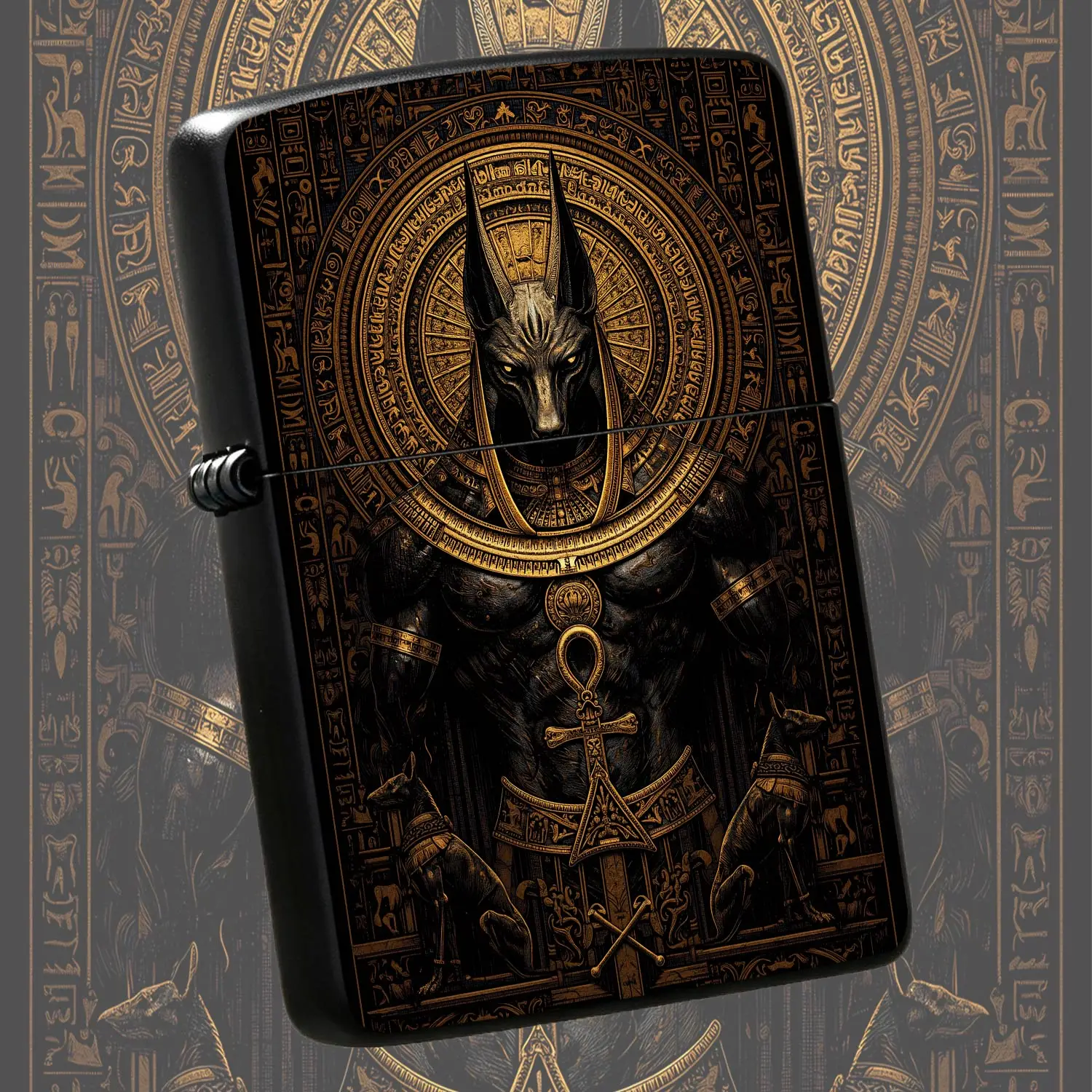 Ancient Egyptian Mythology Anubis Themed Decor, Exquisite Gold Foilrestores Sacred Totem Patterns, Suitable For Daily Outings Outdoor Trips Various Occasions, Unique Practical Keepsake Gift For Friends And Collectors, De A Humorou And Inter