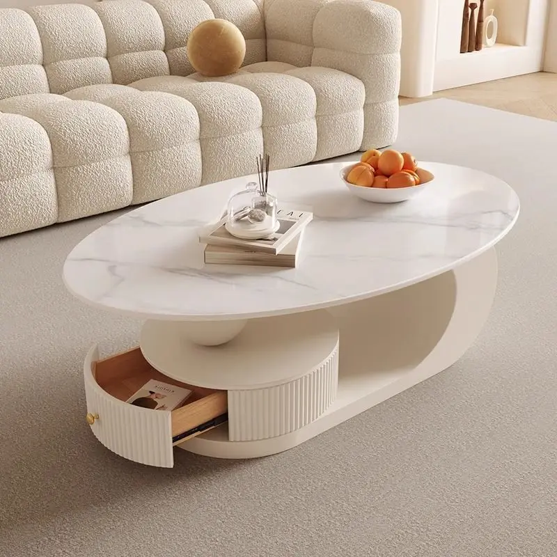 Slate Coffee Table Living Room Light Luxury Modern Simple Small Apartment Home Tea Table Side Table Combination