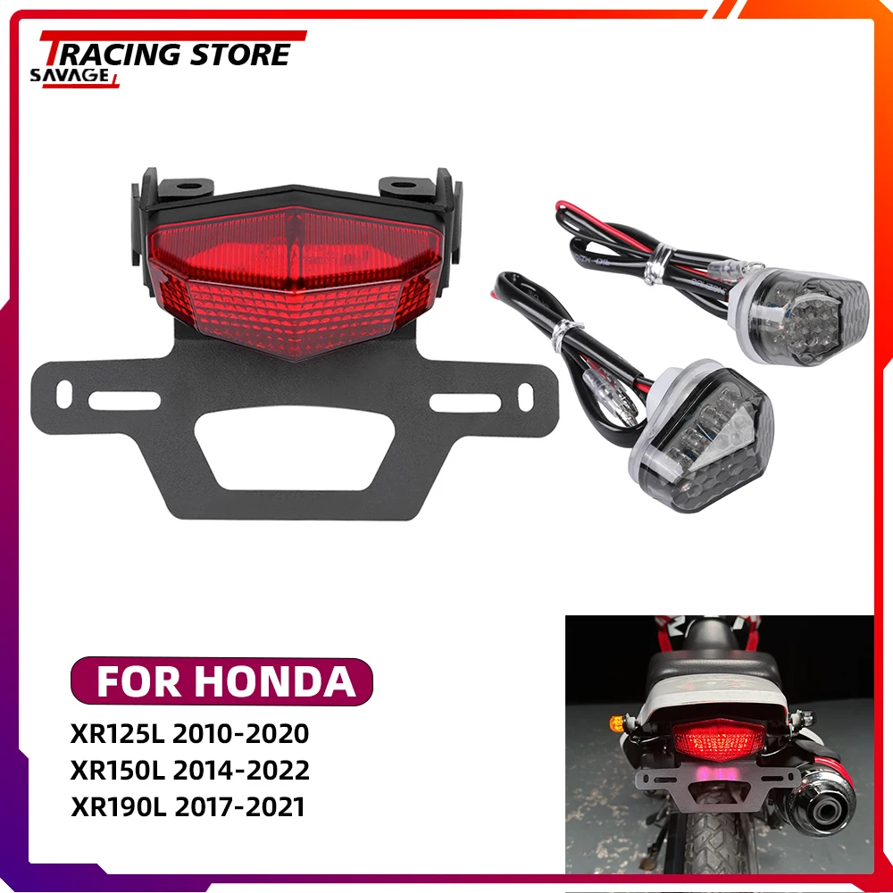 

Держатель номерного знака с задним фонарем, стоп-сигнал для Honda XR125L XR150L XR190L, задний светодиодный указатель поворота, мигающий индикатор XR
