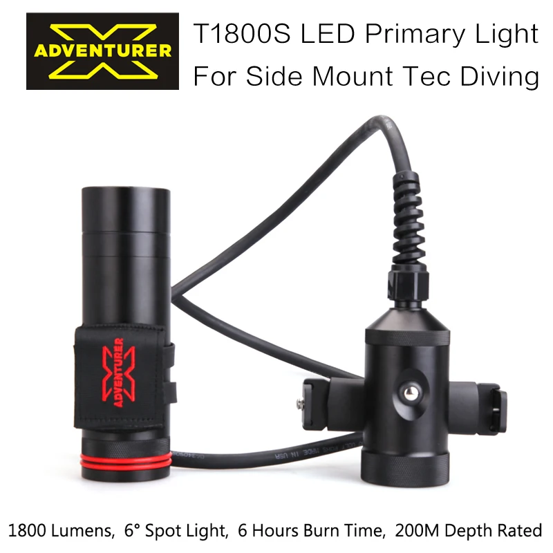 

Technical Dive Cave Diving T1800s Led 1800lumens Lighting Distant Beam Lamp Mount Light Handhold Torch E Long Battery Life