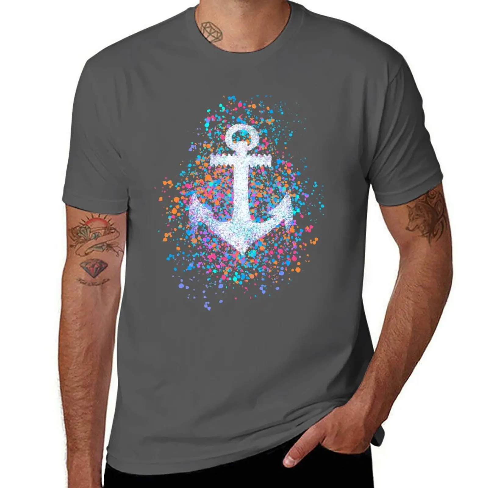 مرساة ، زيتي ، ربان ، بحار ، كابتن ، إبحار ، ركوب الأمواج تي شيرت رجل تي شيرت القطن الثقيل رجالي جرافيك تي شيرت تي شيرت