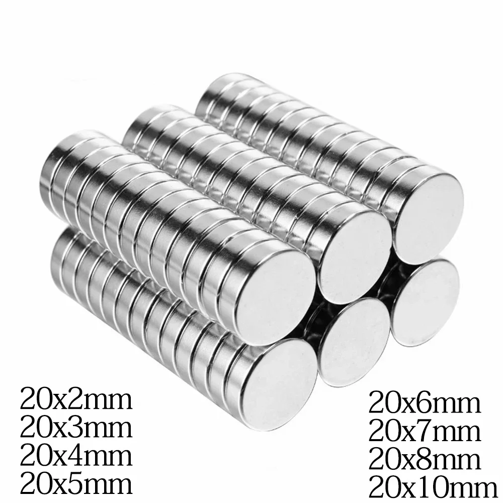 20x5 мм Мощные круглые магниты 20x2 мм для домашних холодильников, офисов DIY 20x6 20*8 20*3 20*4 20*10