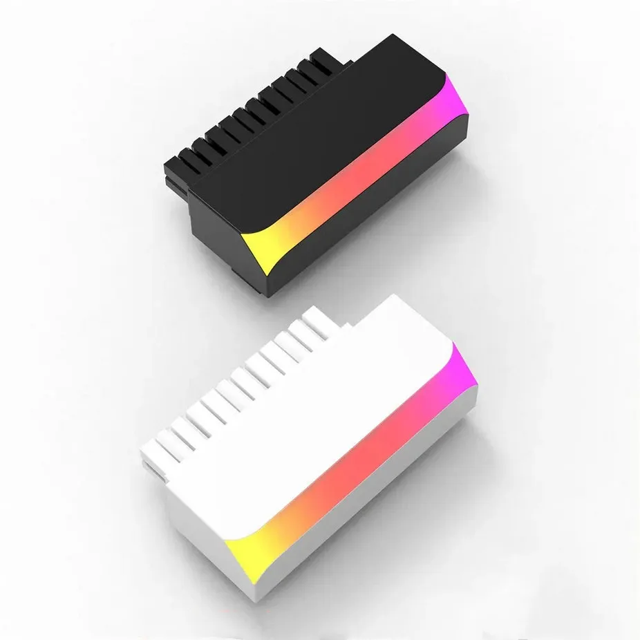 

5 В ARGB Sync ATX 24-контактный адаптер ARGB 90 градусов, разъем для прямоугольного кабеля питания материнской платы компьютера, модульный разъем