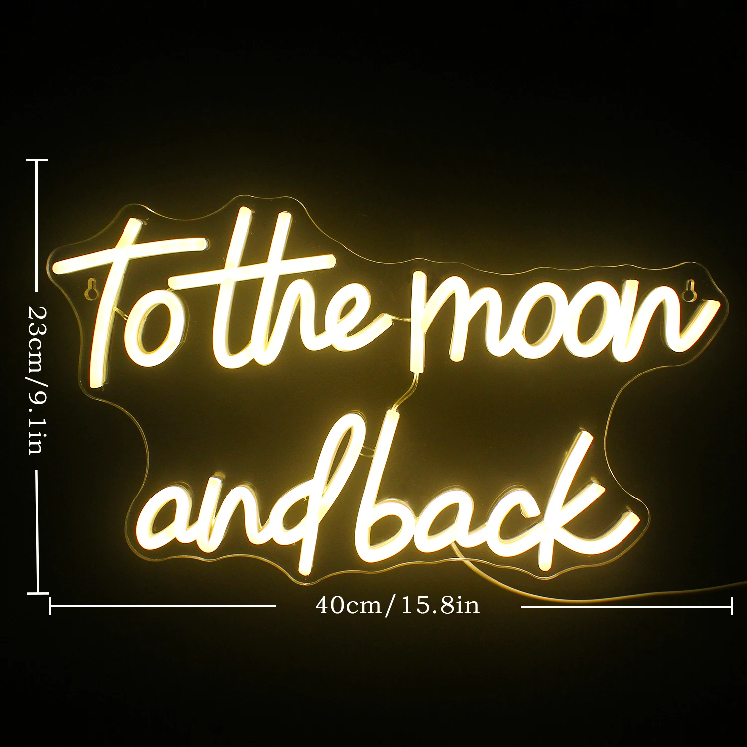 To The Moon And Back Neon Sign Warm White LED Lights For Wedding Birthday Party Bar Club Room Decor Bedroom Art Wall Decoration