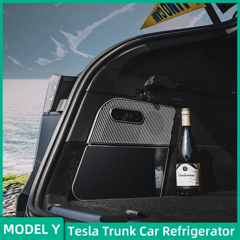 Car Refrigerator for Tesla Model Y 2023 Trunk Compressor Convenient Durable Mini Refrigerator Cooling Accessories Stay Organized