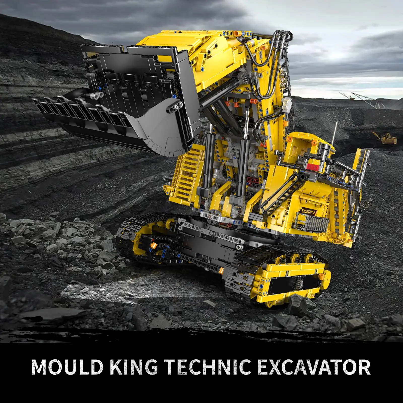 

Mould King 17070 App-Controlled Large RC Excavator Model Building Kit, 4767 Pcs Technical Engineering Vehicle for Adults & Teens