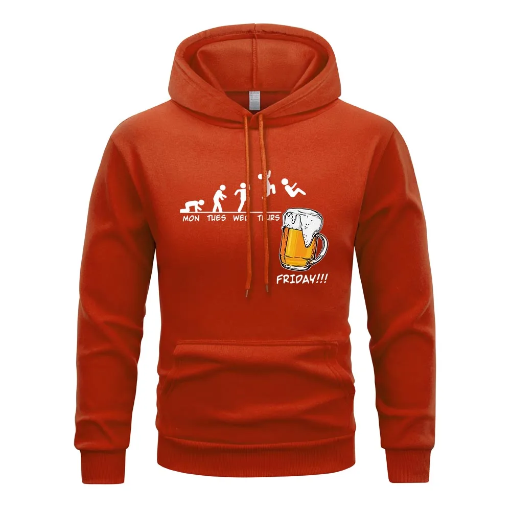 الجمعة البيرة يوم هوديي الرجال تدريجيا الاسترخاء أسبوع هوديس موضة فضفاضة البلوز الشارع الشهير الرياضة هودي ملابس للرجال #3