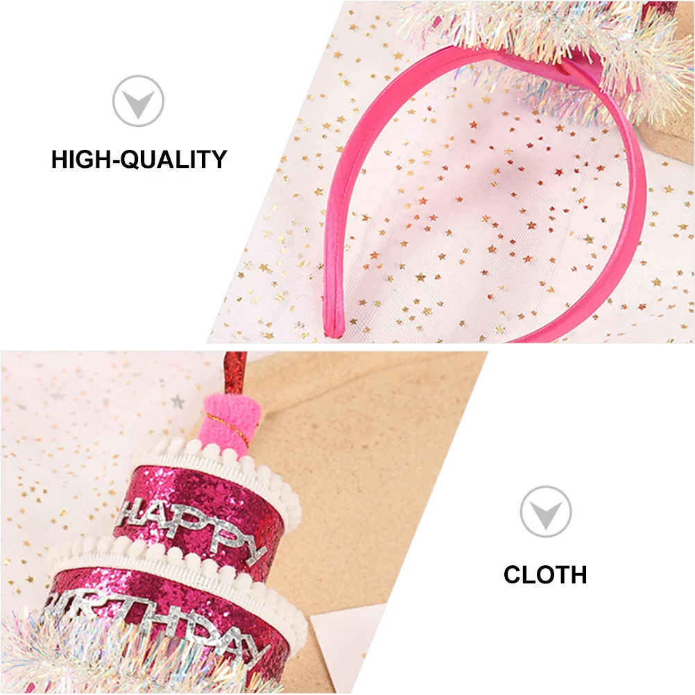 

Birthday Cake Hat Headband Comfortable Easy to Wear Lightweight Fits Most People Adorable Design Vibrant Colors Party Favors