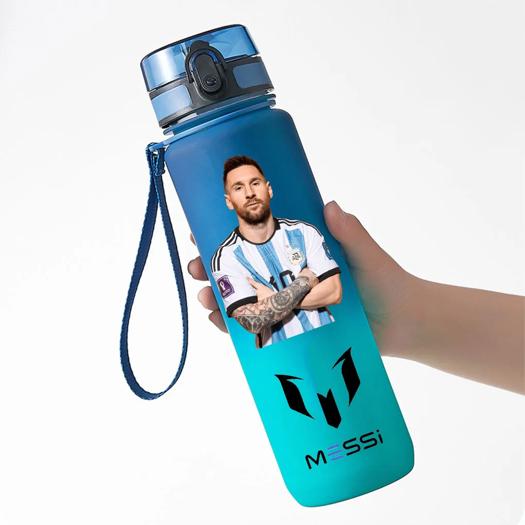 650ml Lionel Messi Blue PC Safe Portable Sports Outdoor Football Star Water Bottle Large Capacity Bottle Messi Fans Gifts