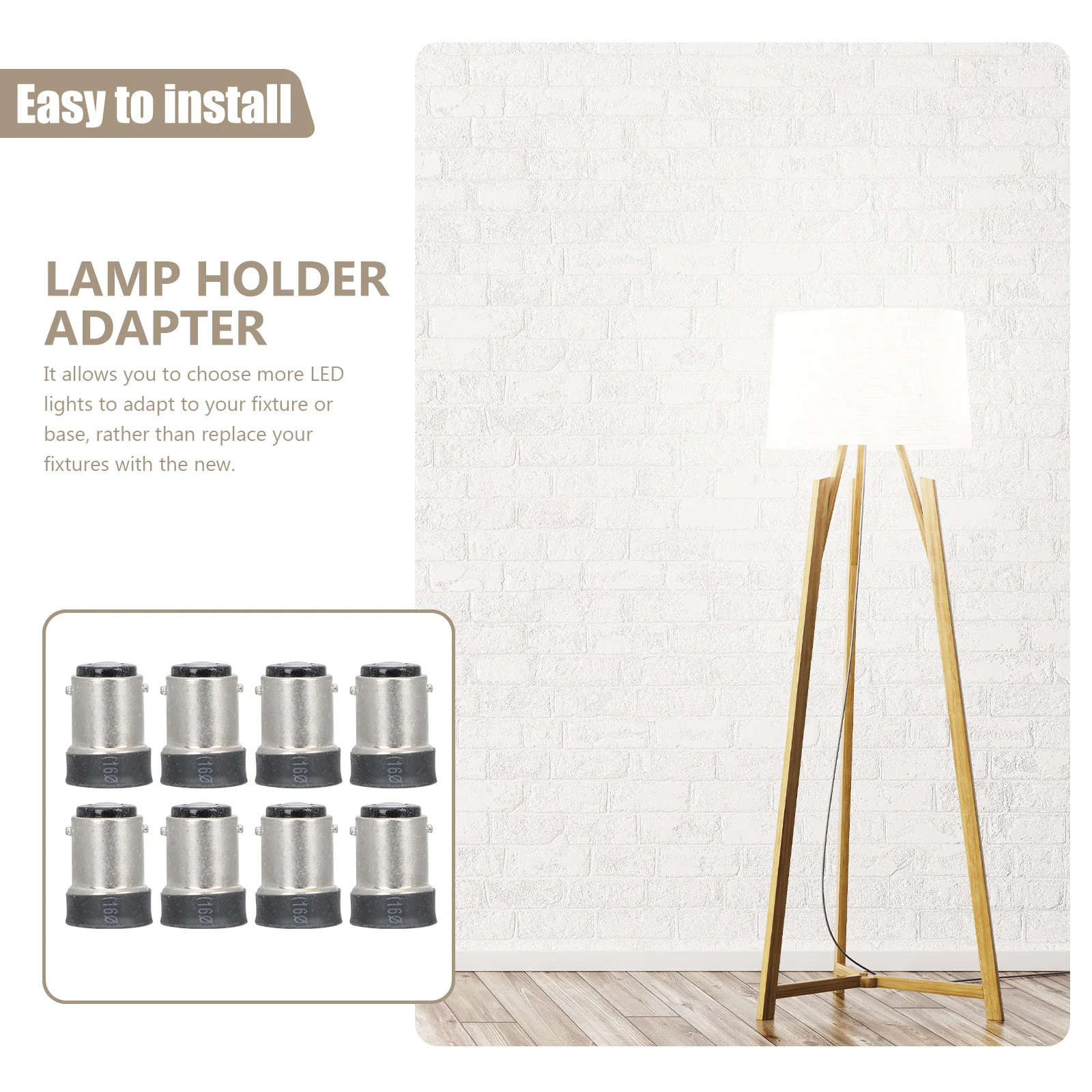 

8Pcs Lamp Head Converters B15 to E12 Screw Base Light Adapters LED Light Holder Converter Bulb Socket Adapter Lamp Converters