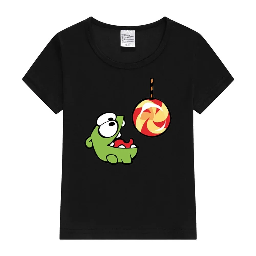 Family Fashion Game Om Nom T Shirt Summer O-neck Tshirt Cut The Rope Tees for Baby Boys Kids Casual Cartoon Tops Girl Frog shirt