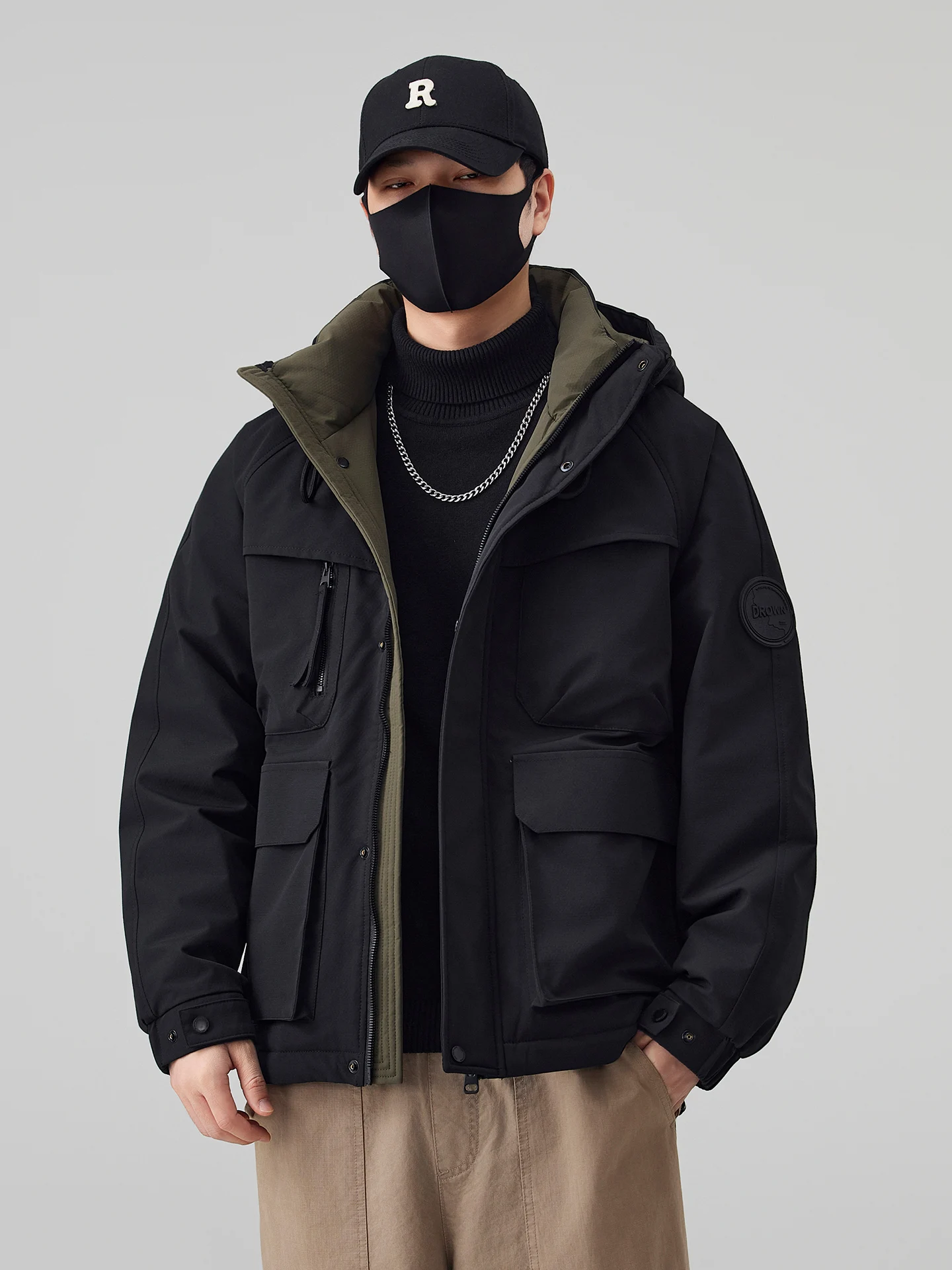 

Мужская зимняя куртка-пуховик премиум-класса с капюшоном, функциональная, в американском стиле, новая, повседневная, теплая, рабочая одежда, наполнитель из полиэфирного волокна