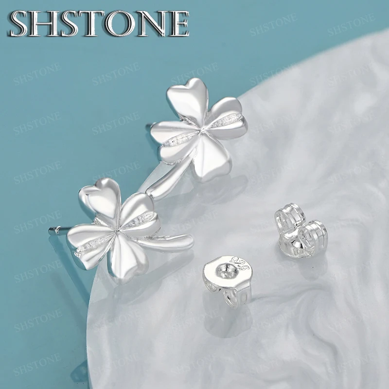 

Cute 925 Sterling Silver Four Leaf Clover Stud Earrings Beautiful Women Party Fine Jewelry Accessories Charming Wedding Gifts