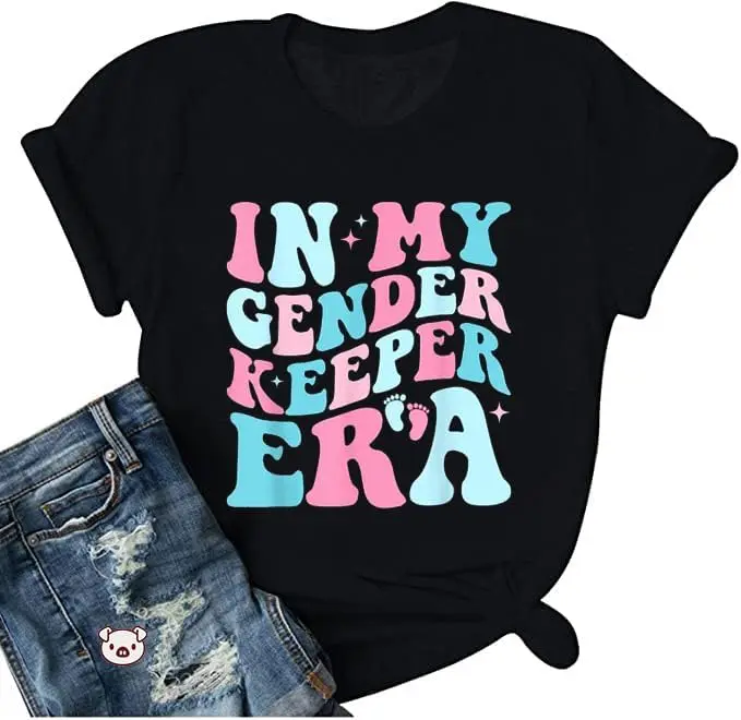 Keeper of The Gender Shirt for Women Pregnancy Announcement Tshirts Funny Gender Reveal Ideas Graphic Tee