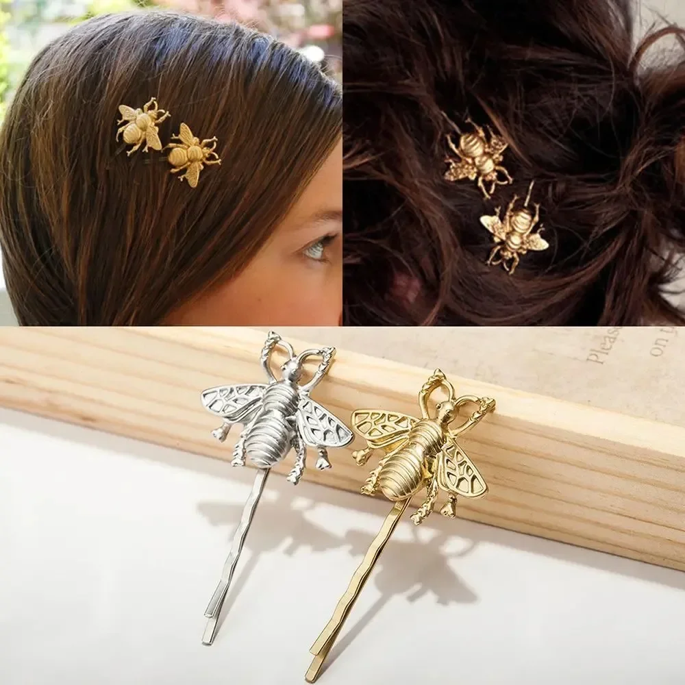 Unique Bee Hair Clip Alloy Electroplated One Character Clip Women'S Bangs Hair Clip Metal Shaped Hair Accessories