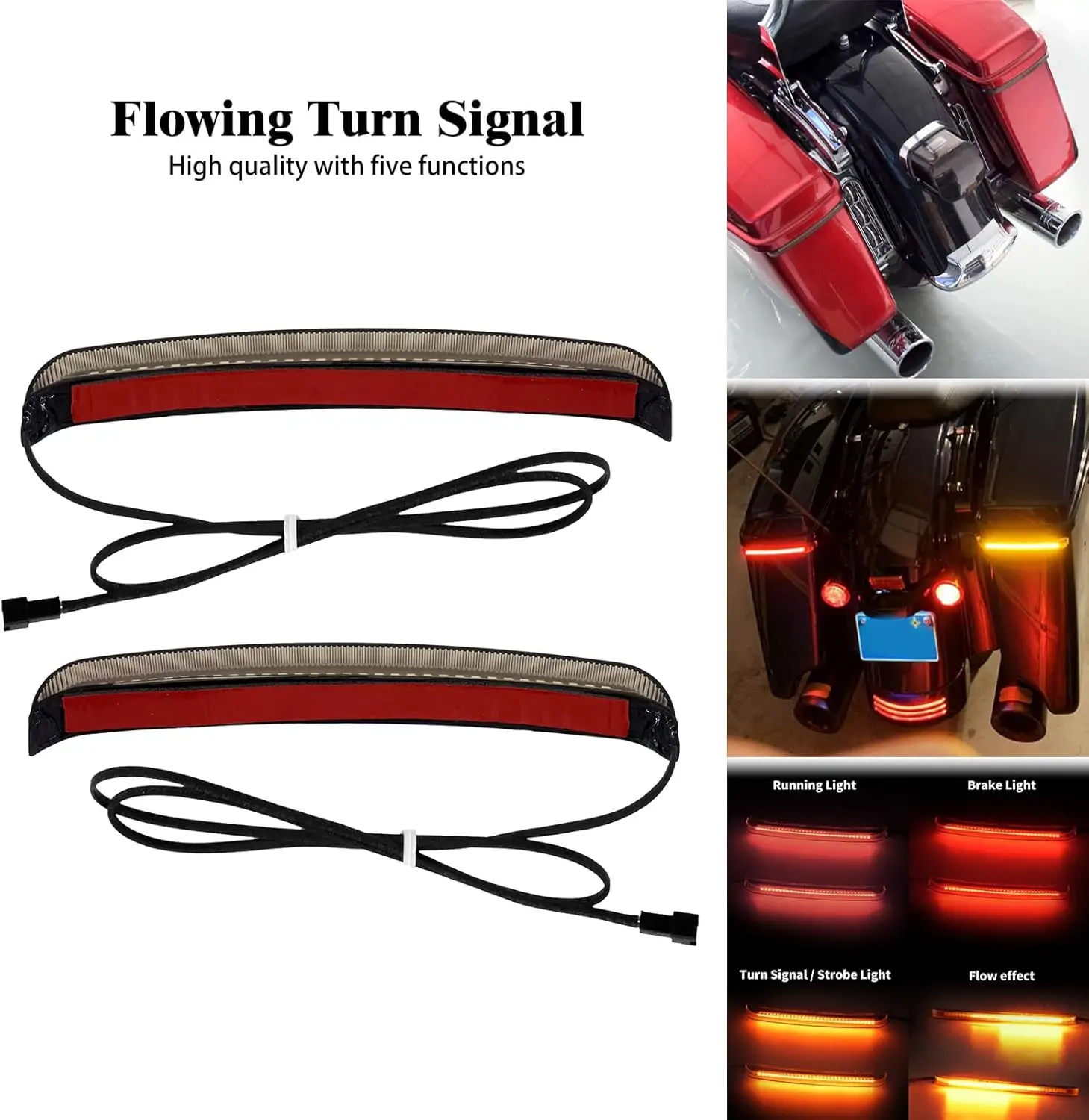 LED Saddlebag Tail Light for Harley Touring 2014-2023 (Smoked Lens)