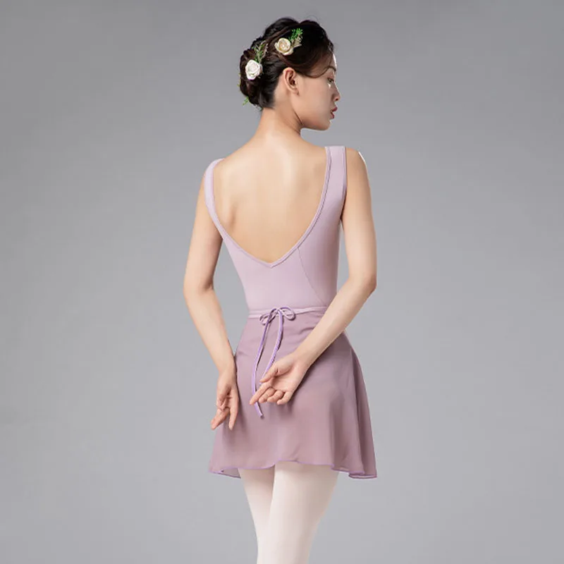 Gonne da balletto da donna ragazze in Chiffon di un pezzo Wrap Ballet Dress poliestere costumi da ballo allenamento per adulti danza gonna lirica