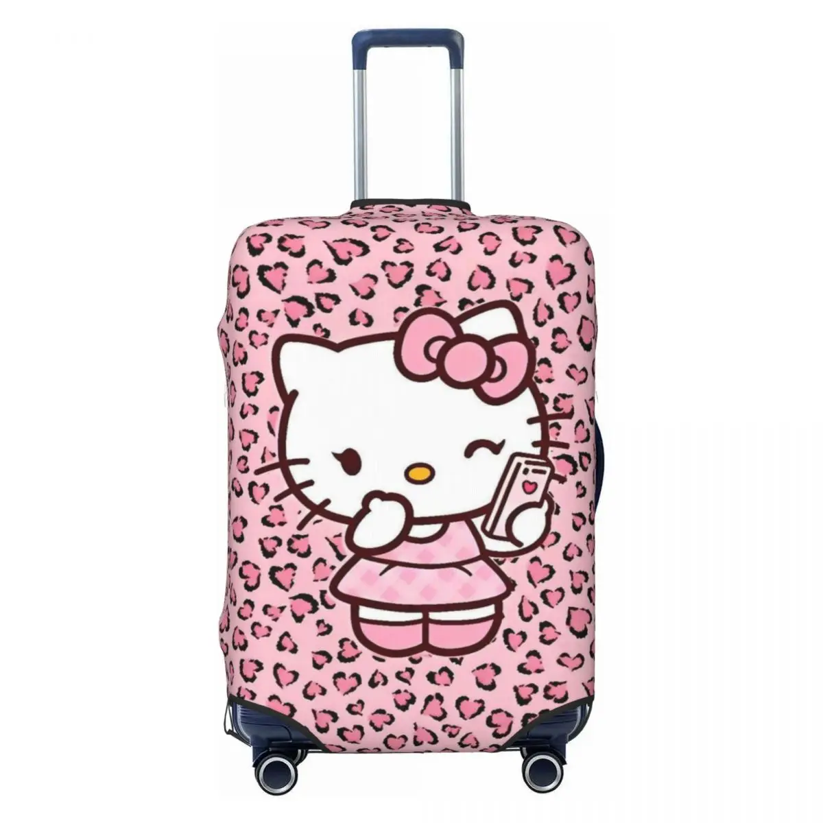 

Hello Kitty Leopard Print Suitcase Cover Travel Protection Flight Strectch Luggage Accesories