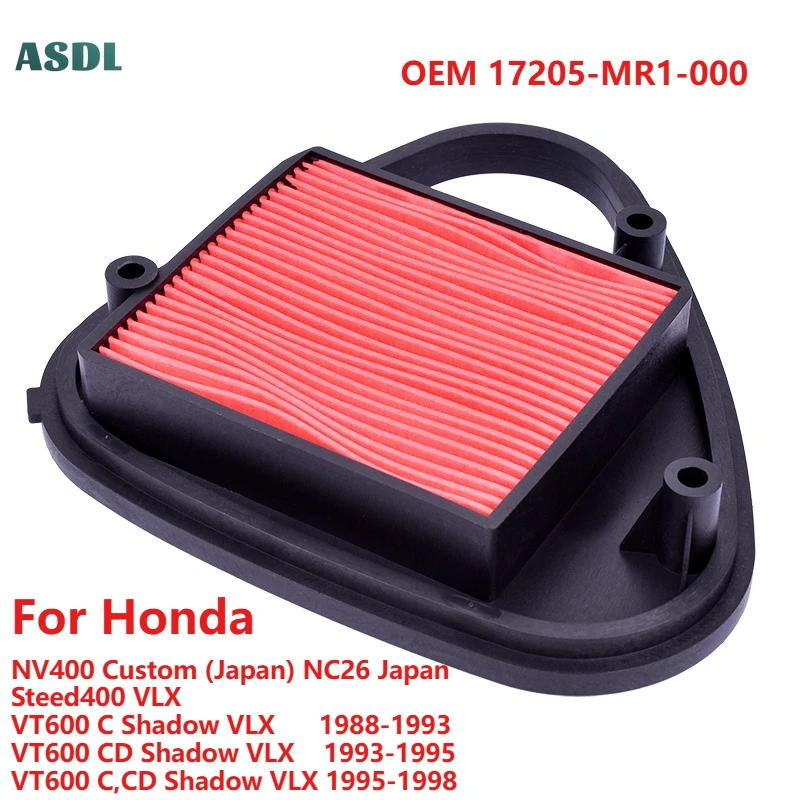 

Motorcycle Air Element Filter Air Filter for Honda NV400 NC26 Steed400 VLX VT600 C CD Shadow VT 600 1988-1998 17205-MR1-000