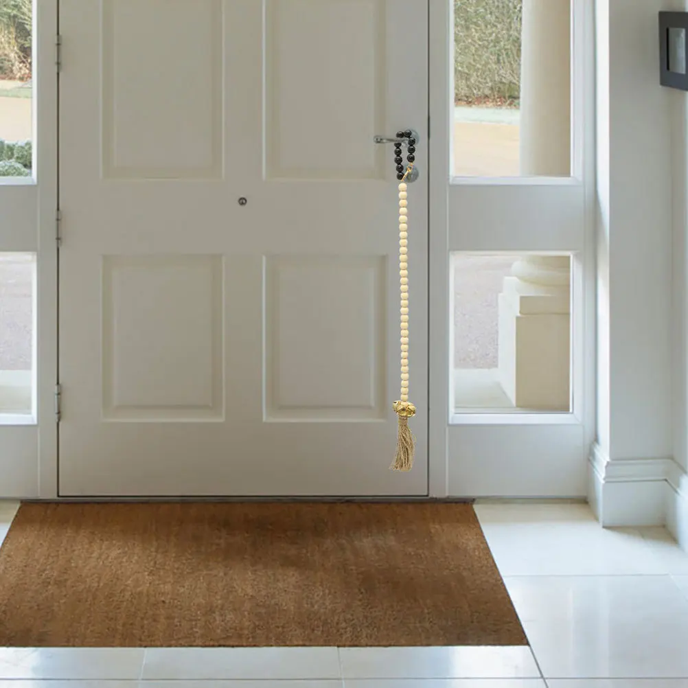 

Rustic Hanging Dog Doorbell Wooden Bead Beaded Decorative Door Bell Dog Training Bells for Potty Training Pet Supply