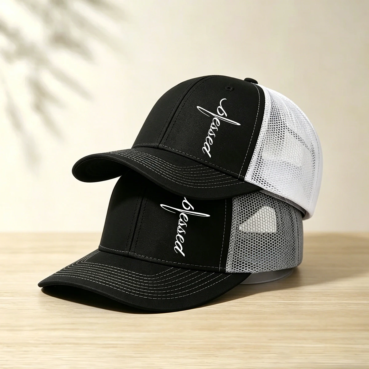 Richardson Micro Bent Baseball Hat Outdoor Cross Print Mesh Duck Tongue Hat Sunshade Breathable Mesh Hat Truck Driver Hat