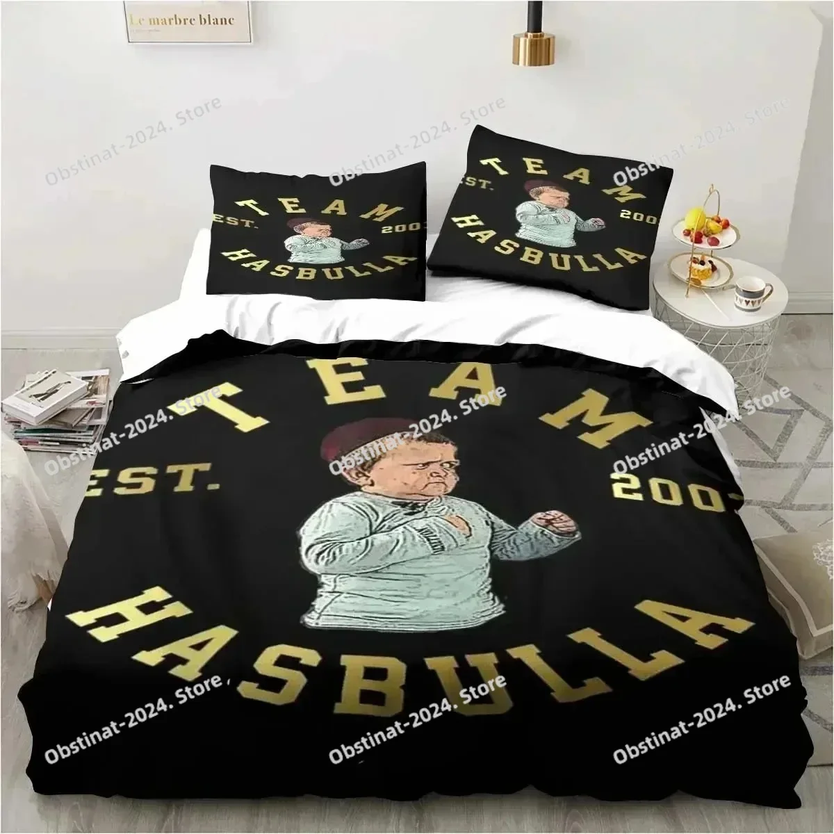 

Hasbulla Magomedov Fighting Meme Bedding Set Printed Bed Set With Pillowcase Bed Duvet Cover Single Double Queen Super King Size