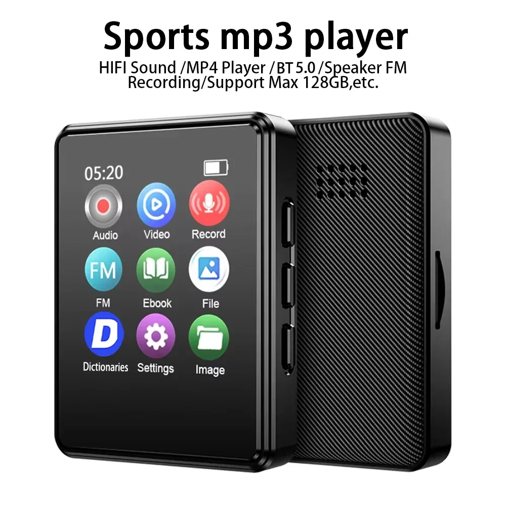 1.8 بوصة تعمل باللمس مشغل موسيقى MP3 المحمولة HIFI مشغل MP4 بلوتوث 5.0 HIFI الصوت للكتاب الإلكتروني راديو FM تسجيل تشغيل الفيديو